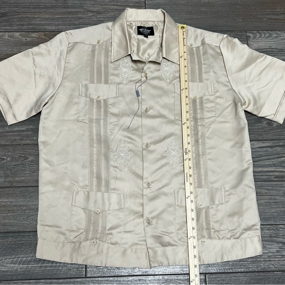 El General Men's 3XL Western Shirt Tan Beige Short Sleeve Shiny Button New NWD - Picture 7 of 14